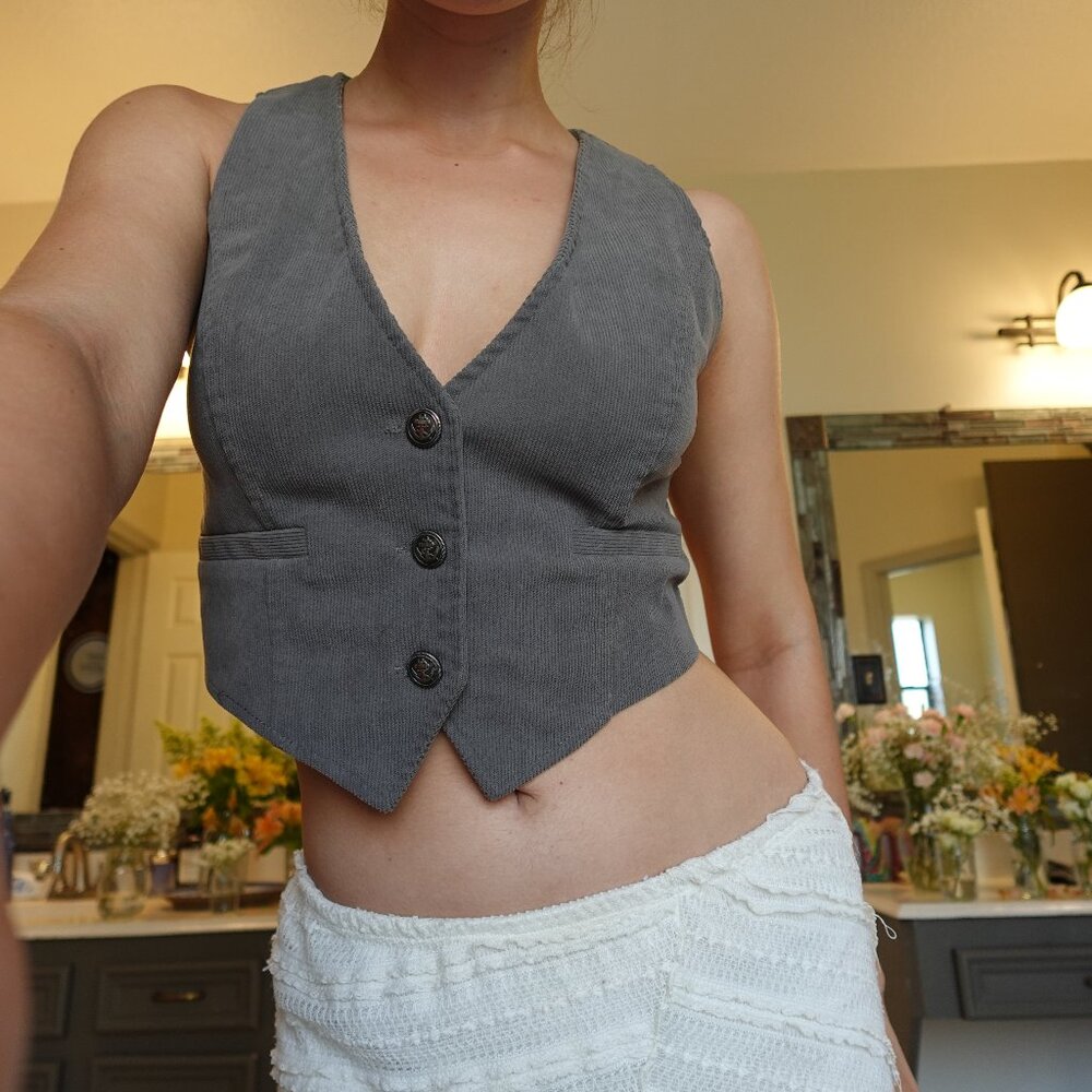 Sincerely Jules Corduroy Button Up Vest Top